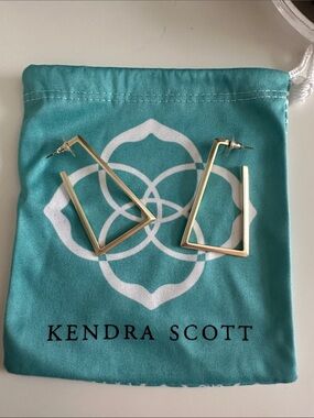 Kendra Scott Gold Geometric Triangle Hoop Earrings